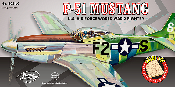 Guillows 1/16 Scale P-51 Mustang Balsa Model Kit