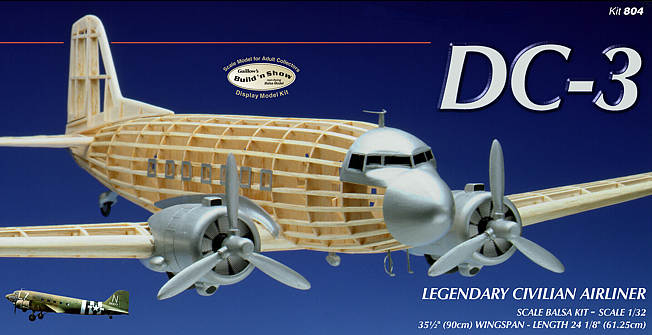 Guillows 1/32 Scale Douglas DC3 Balsa Model Kit