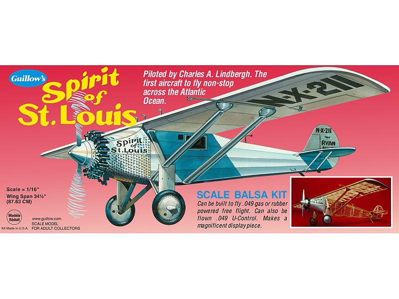 Guillows 1/16 Scale Spirit Of St Louis Balsa Model Kit