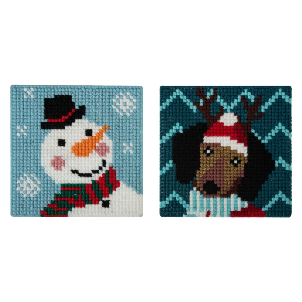 Trimits Christmas Dog and Snowman My First Cross Stitch Kit
