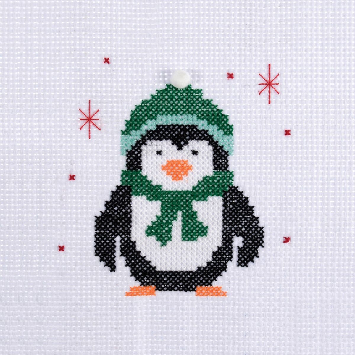 Trimits Festive Penguin Mini Counted Cross Stitch Kit