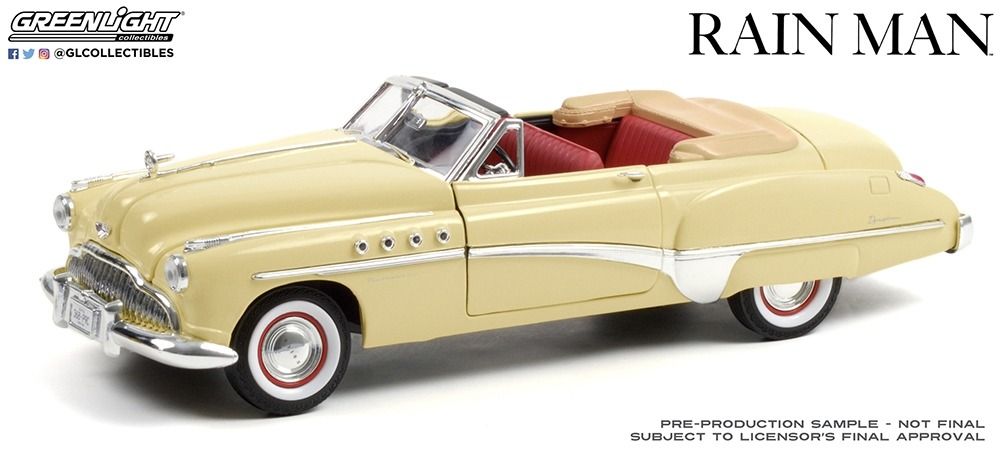Greenlight 1/18 Scale Rain Man (1988 film) Charlie Babbitts 1949 Buick Roadmaster Die Cast Model