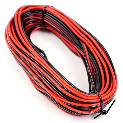 Gaugemaster Red/Black Twinned Wire (14 strand x 0.15mm thick) 10m
