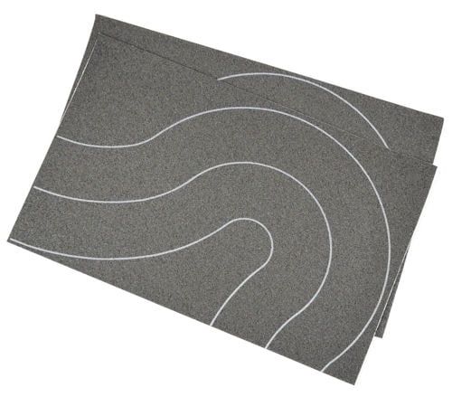 Gaugemaster Self Adhesive Tarmac Road Universal Curves (80mm) 2pcs  OO Gauge