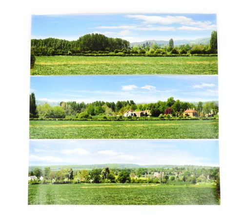 Gaugemaster Open Field Large Photo Backscene (2744x304mm) OO Gauge
