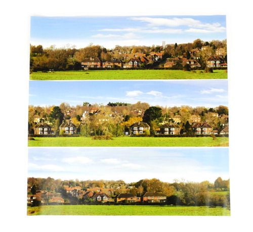 Gaugemaster Village Large Photo Backscene (2744x304mm) OO Gauge
