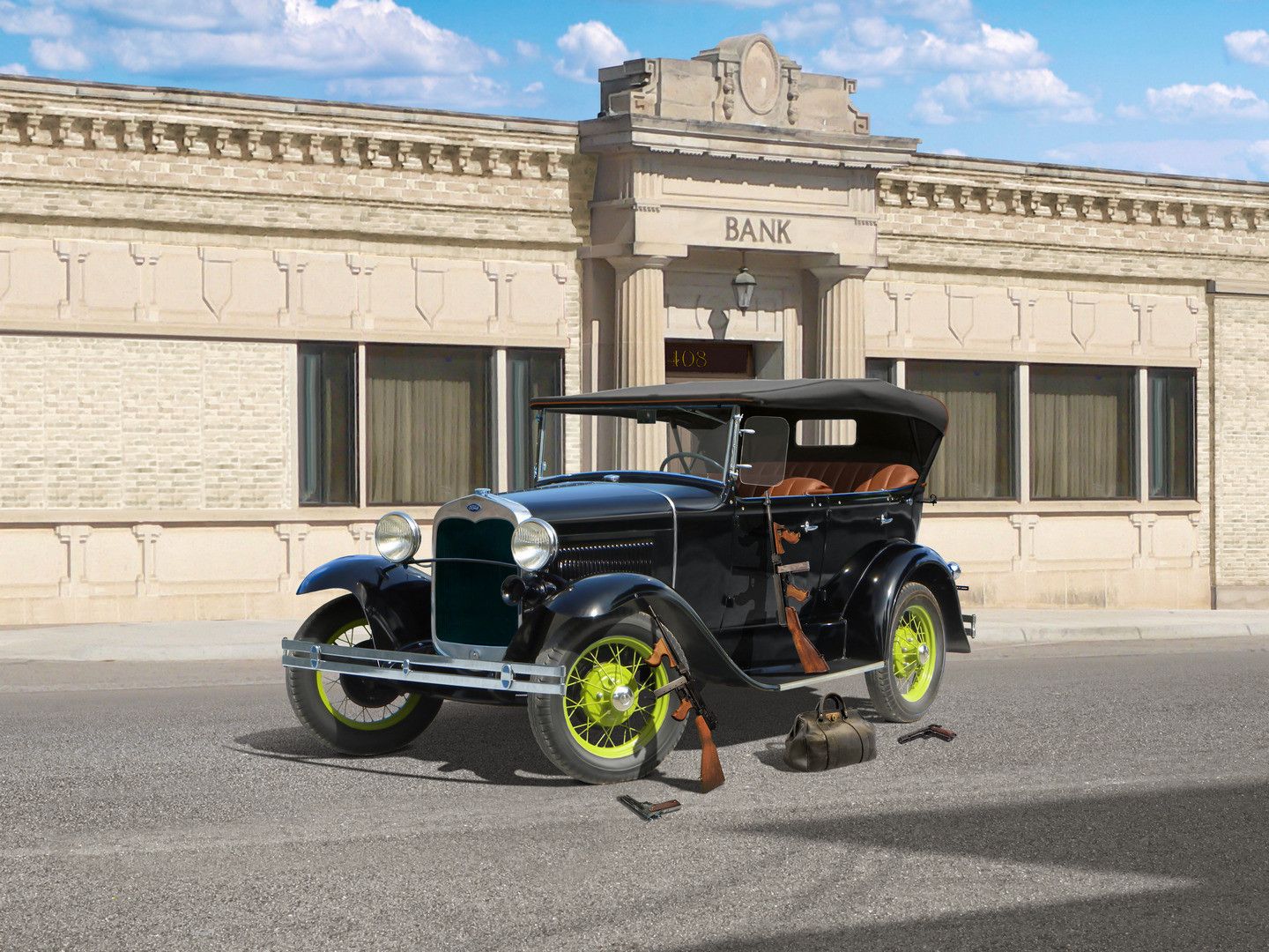 ICM 1/24 Scale Ford Model A Gangster Car Model Kit