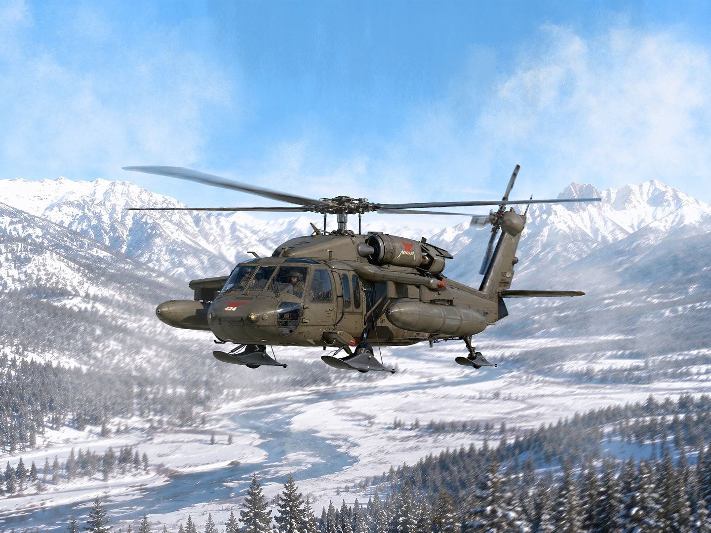 ICM 1/48 Scale UH-60A Black Hawk with ESSS & Skis Model Kit