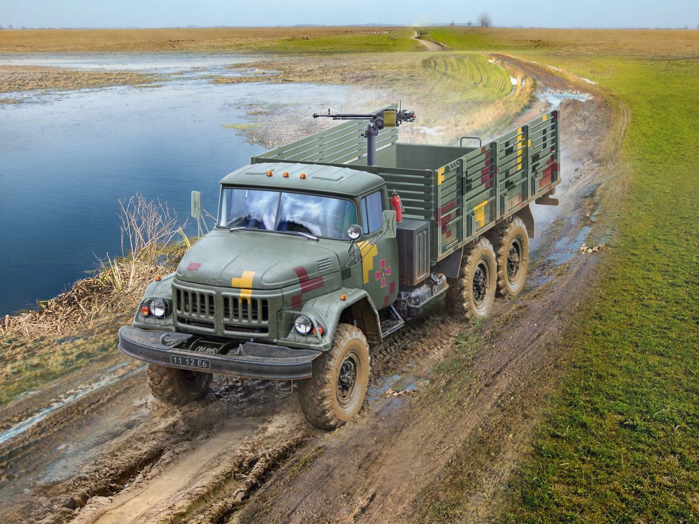 ICM 1/72 Scale ZіL-131 AFU Truck with DShKM Model Kit