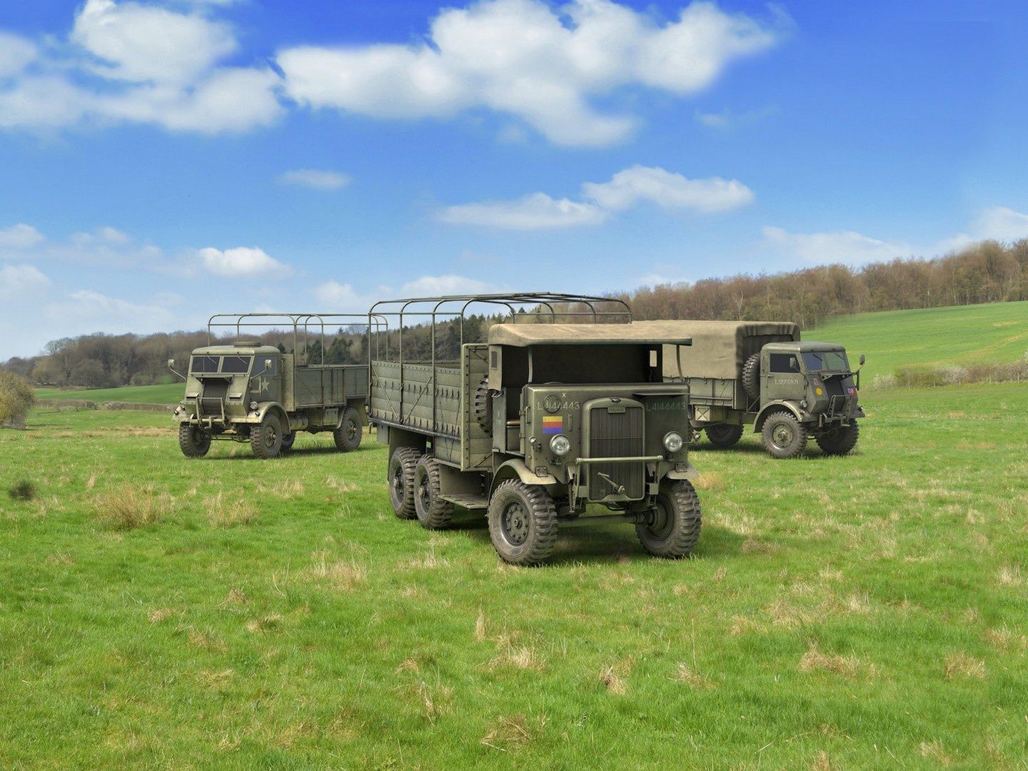 ICM 1/35 Scale Type WWII British Trucks, Model W.O.T. 6, Model W.O.T. 8, Leyland Retriever General Service (Set of 3) Model Kit