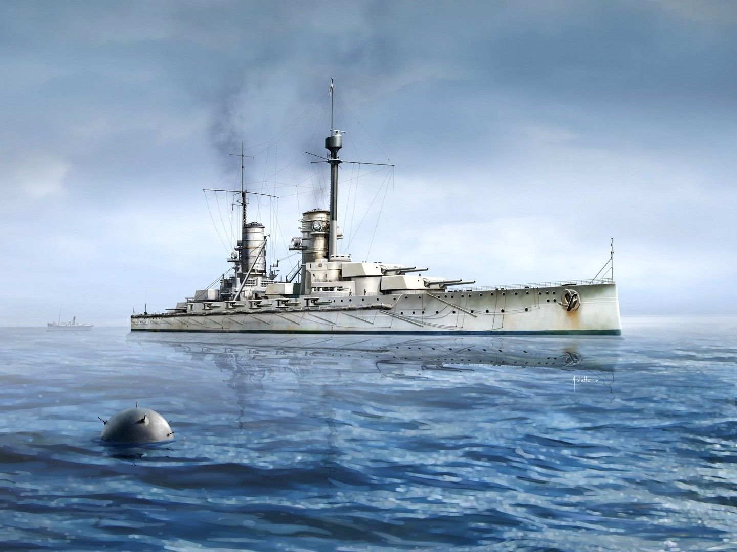 ICM 1/700 Scale Kronprinz' WWI German Battleship Model Kit