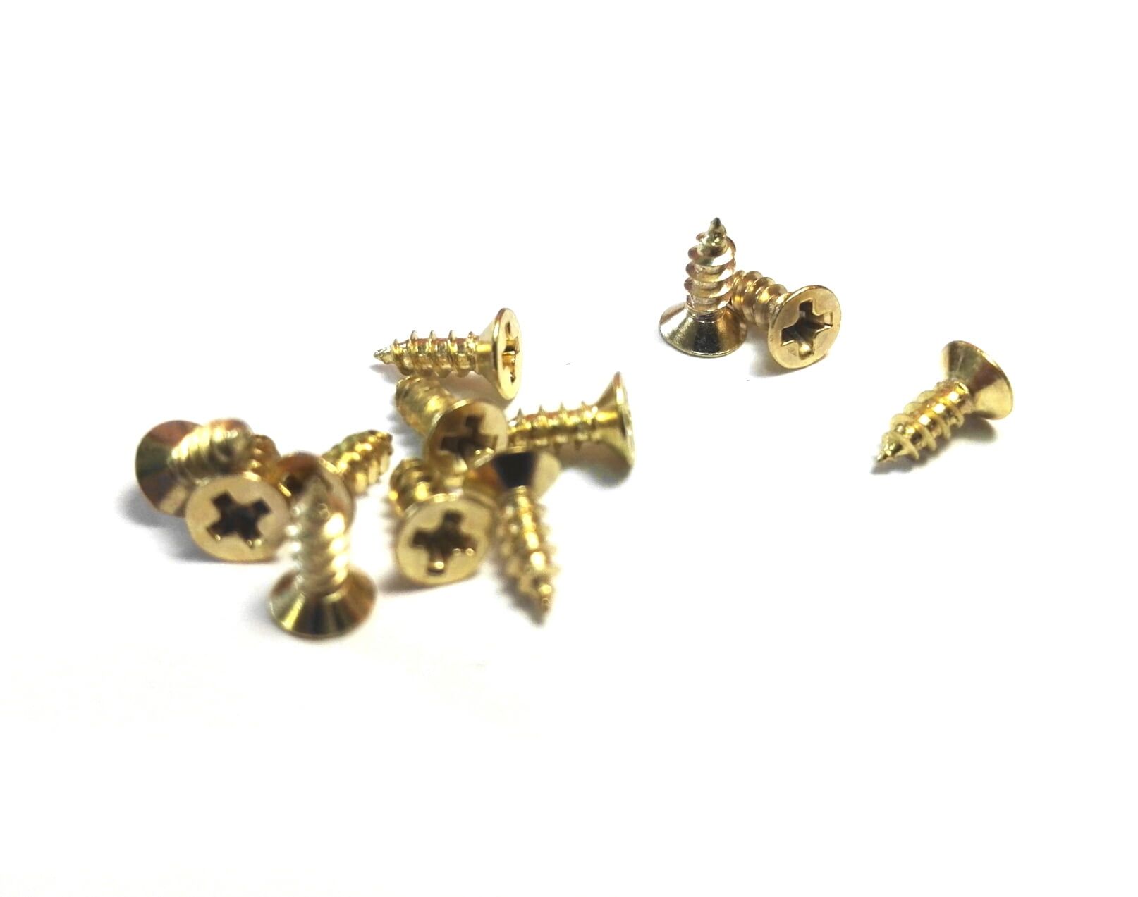 Small Brass Screws - 6mm Long X 2mm Dia (12)