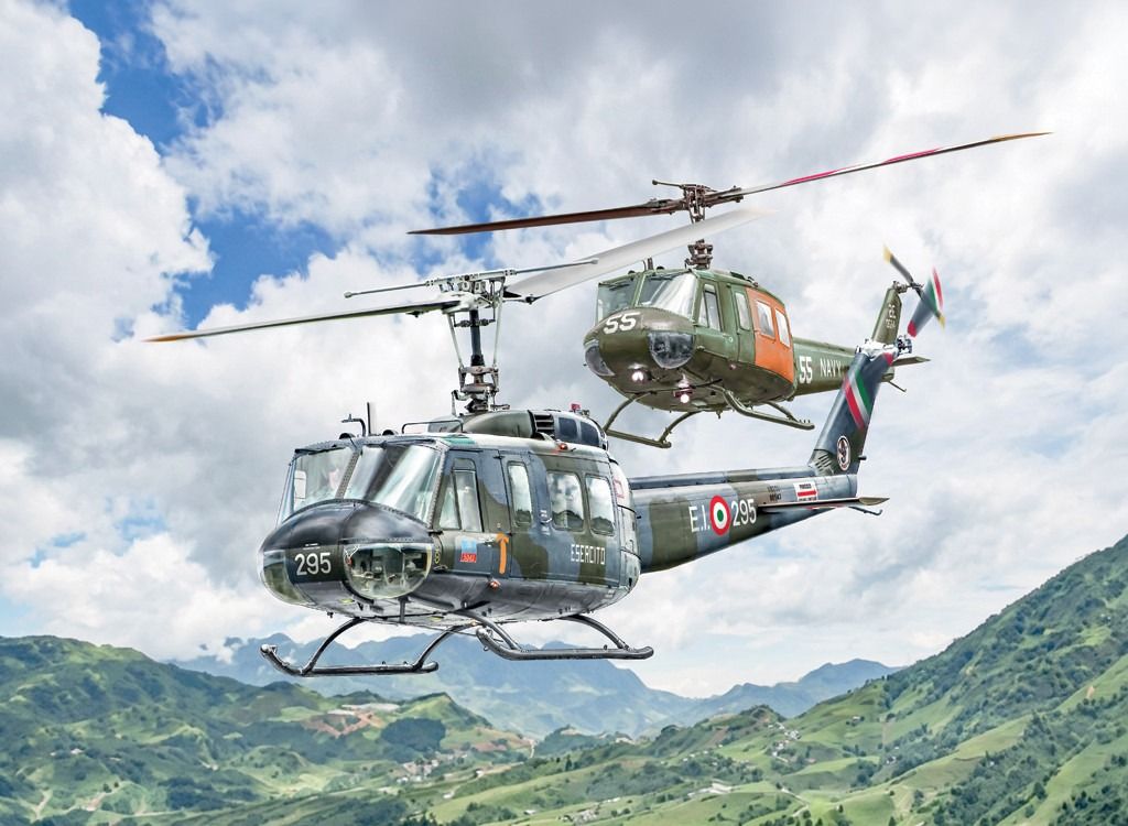 Italeri 1/48 Scale AB.205 / UH-1D "SAR" Search & Rescue Helicopter Model Kit