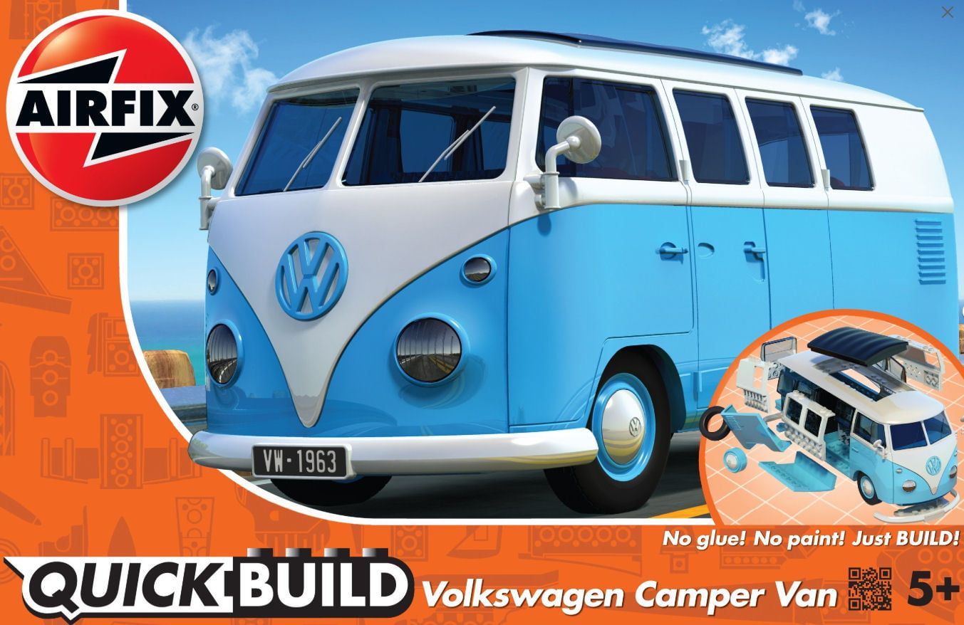 Airfix QUICKBUILD VW Camper Van Blue Plastic Model Kit