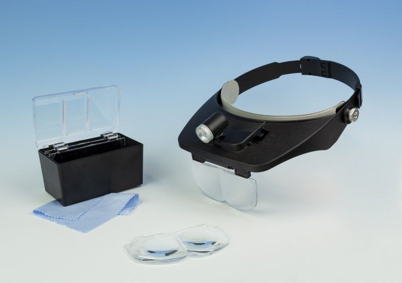 LED Headband Magnifier Kit with Bi-Plate Magnification