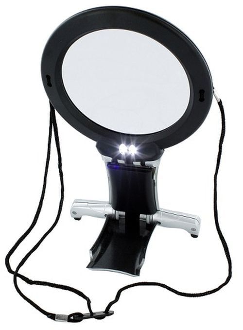 LightCraft Dual Purpose Neck and Desk Magnifier with Twin Bulb LED DayLight Light