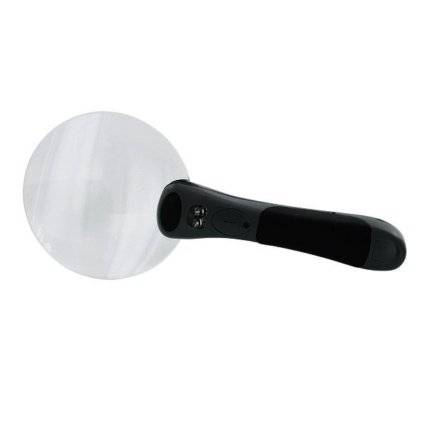 LightCraft Handheld Magnifier 2.5x magnification with twin bulb Daylight LED light