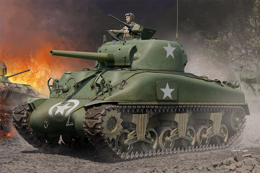 I Love Kit 1/16 Scale US M4A1 Sherman WWII Medium Tank (cast hull) Late Model Kit