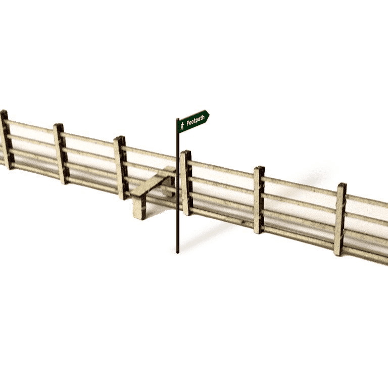 Scale Model Scenery Laser Cut 4ft Post & Rail Lineside Fencing OO Gauge
