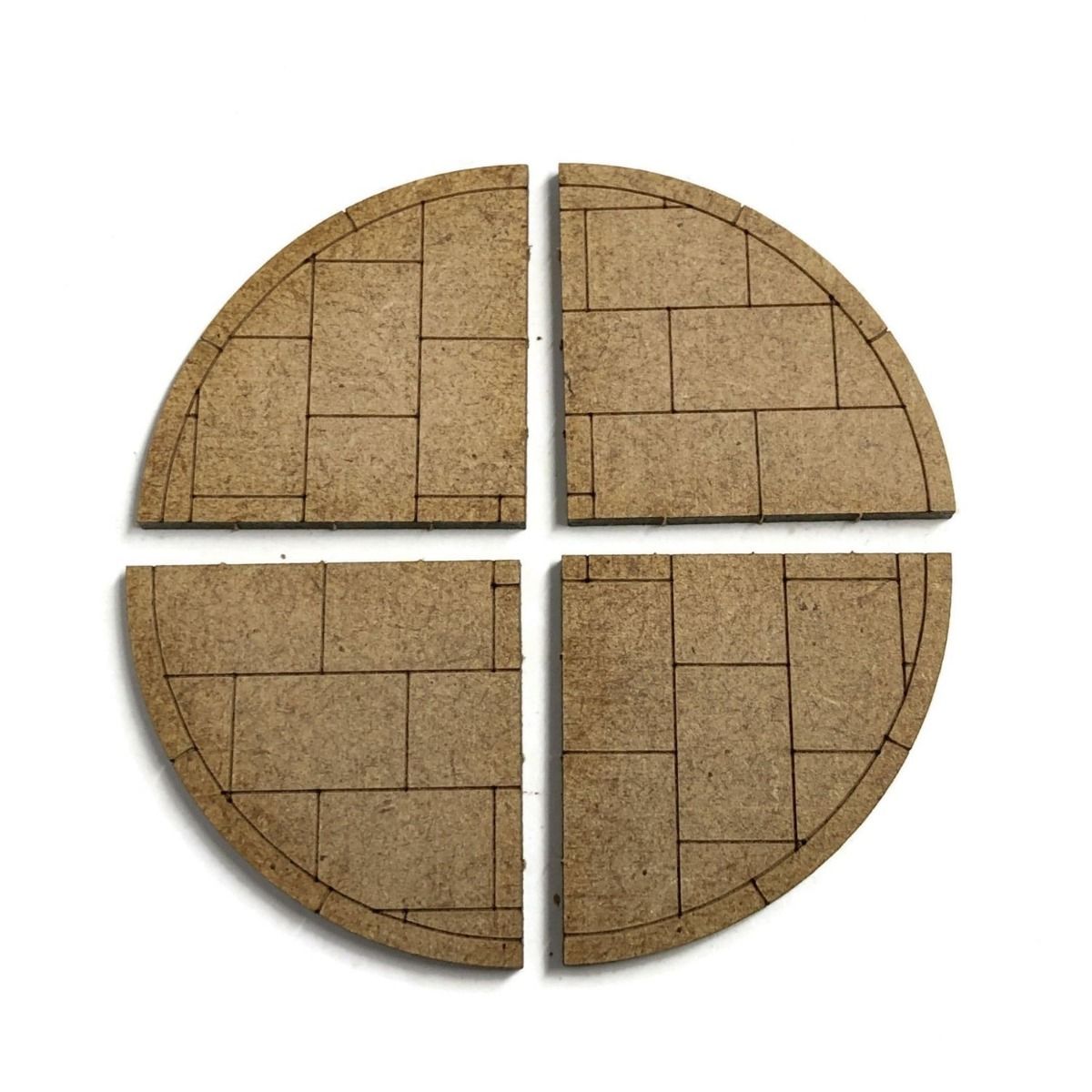 Scale Model Scenery Laser Cut MDF 90 Degree Pavement Corners (Pack of 4) OO Gauge