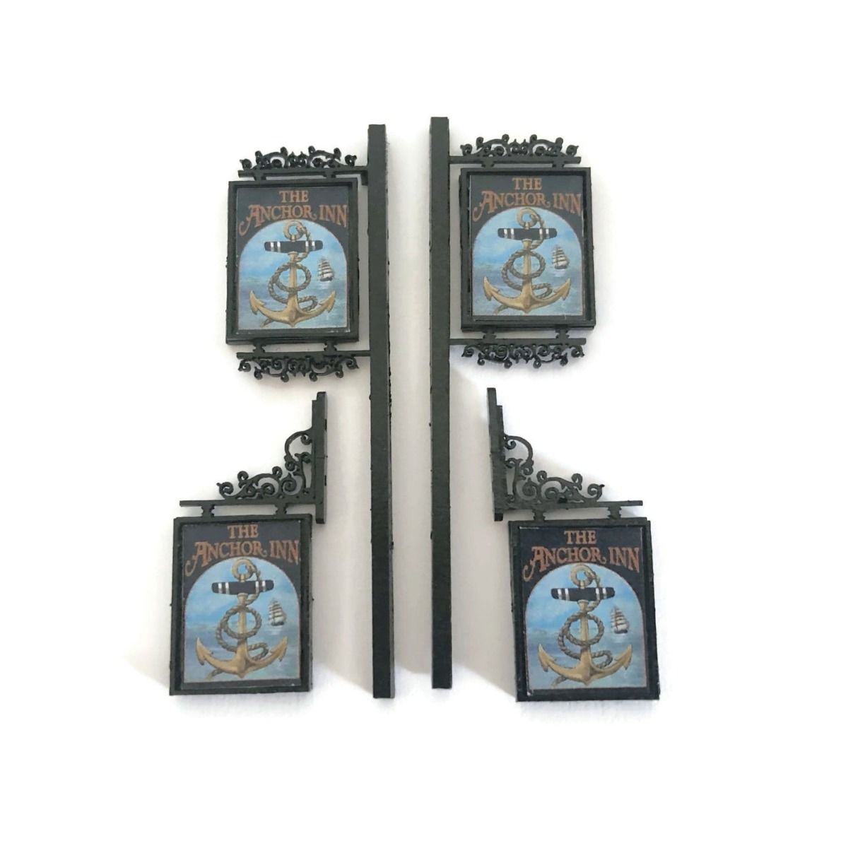 Scale Model Scenery Laser Cut Pub Signs (Pack of 4) OO Gauge