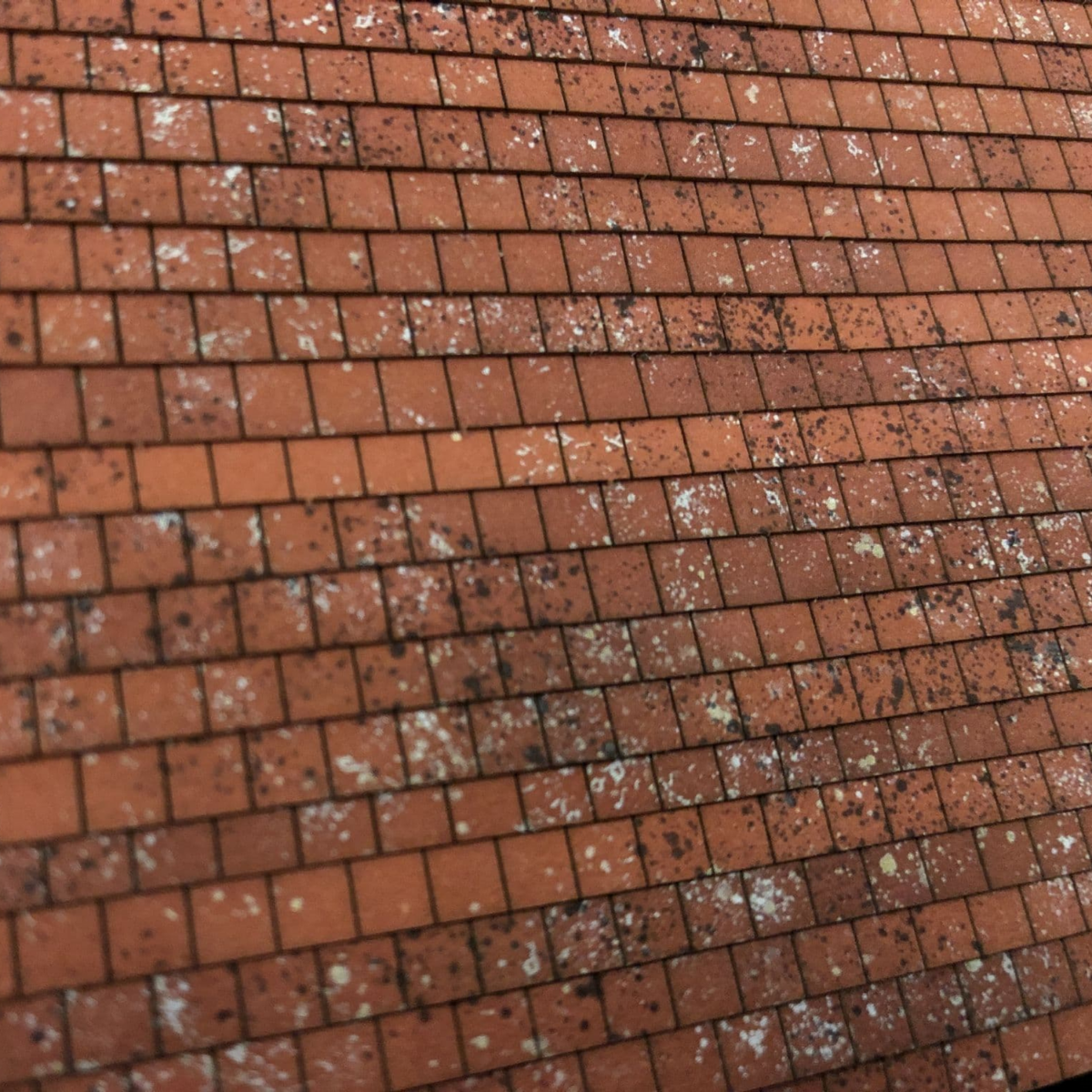 Scale Model Scenery Pre-Weathered Laser Cut Terracotta Roof Tiles (A4 Sheet) OO Gauge