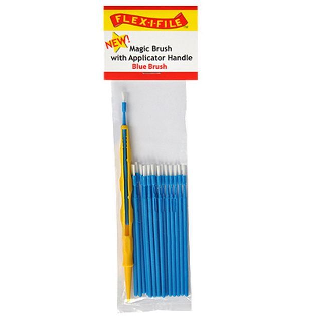 Flex-I-File Magic Brushes with Applicator Handle - White Fine x 18 Magic Brushes & 1Handle