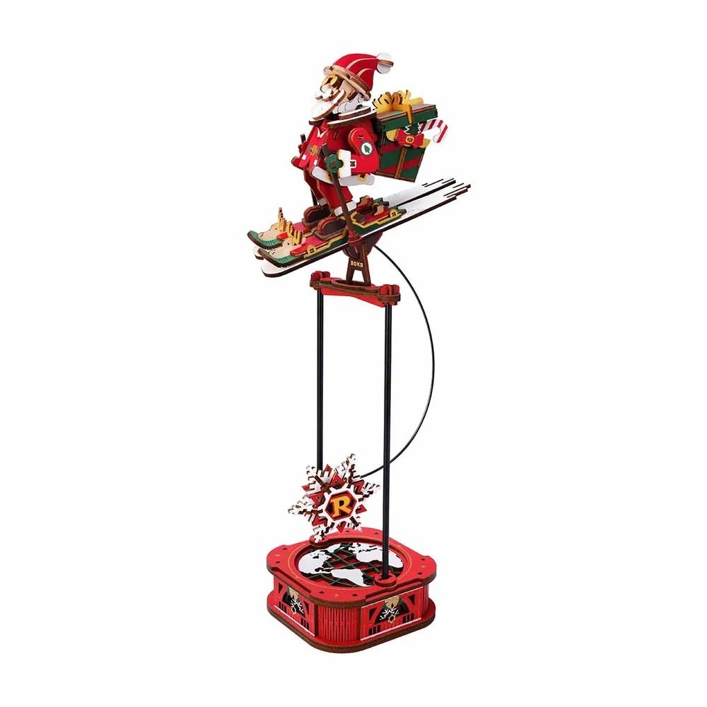 ROKR Santa on Skis Pendulum Wooden Model Kit