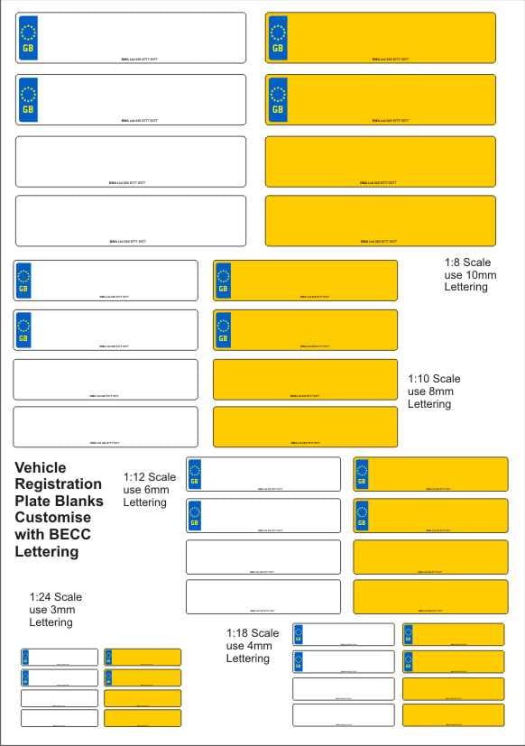 Number Plate Blanks