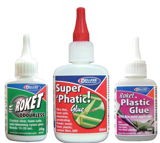 Deluxe Materials Low Odour and Odourless Glue Pack (3)