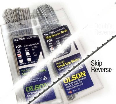 Olson PGT Skip Reverse Tooth Scroll Saw Blades Pk6