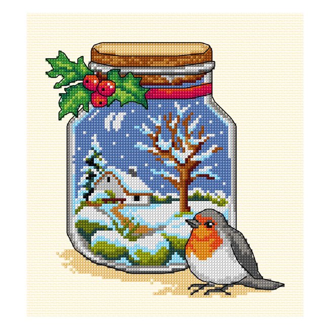 Orchidea Winter Jar Counted Cross Stitch Kit
