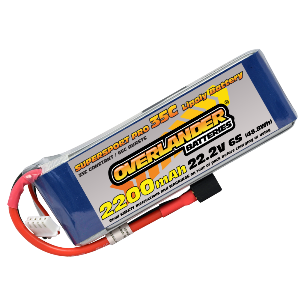 Overlander Supersport Pro 2200mAh 22.2V 6S 35C LiPo Battery - XT60 Connector