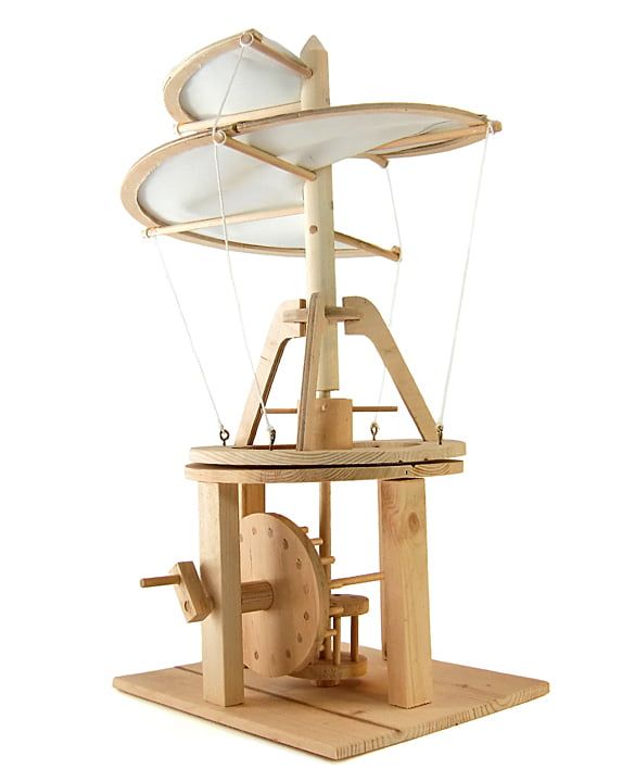 Leonardo da Vinci Aerial Screw Helicopter Working Wood Model Kit