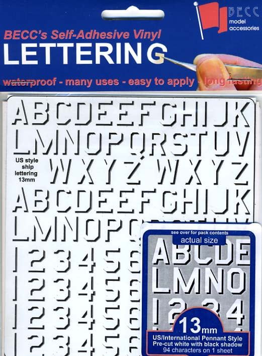 Vinyl Lettering US Navy Pennant Style - 13mm