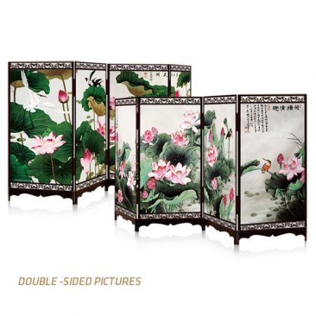 Lotus Pond Double Sided Jigsaw Screen