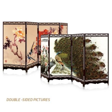 Glittering Peacock and Spring Double Sided Jigsaw Screen