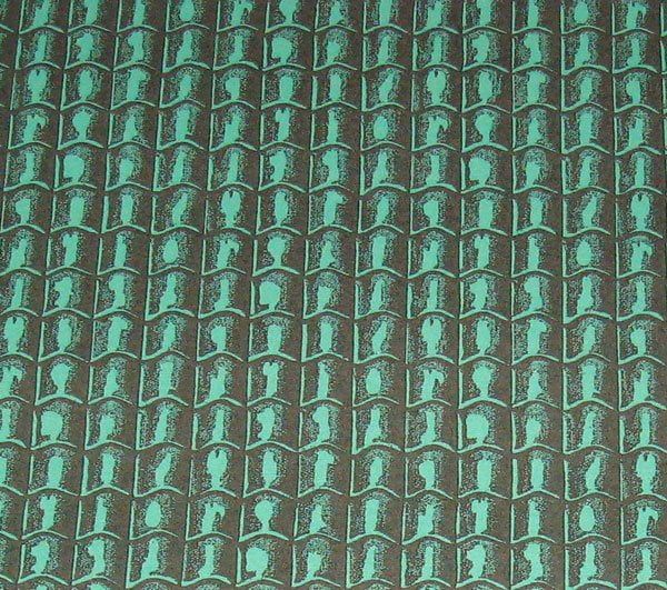 Green Roof Tiles Wallpaper for 12th Scale Dolls House