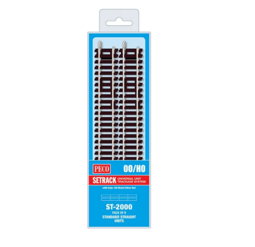 Peco Standard Straight (Pack of 8) OO Gauge