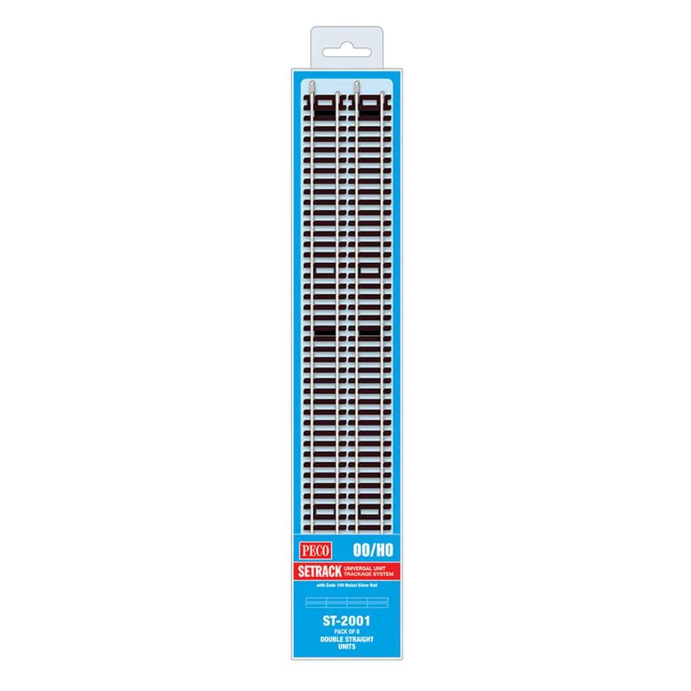 Peco Double Straight (Pack of 8) 335mm Long OO Gauge