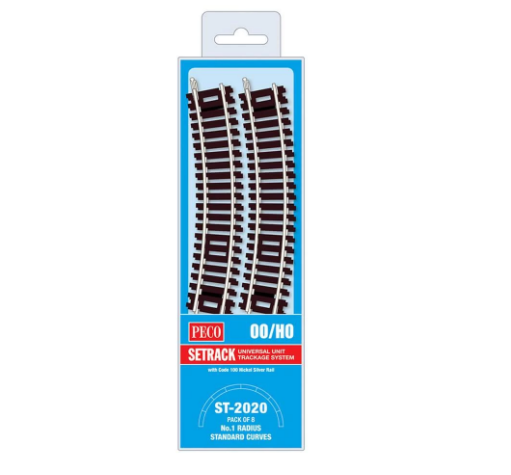 Peco Standard Curve, 1st Radius (Pack of 8) OO Gauge