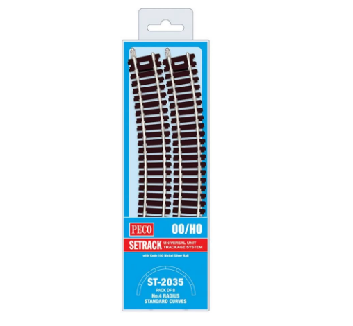 Peco Standard Curve, 4th Radius (Pack of 8) OO Gauge