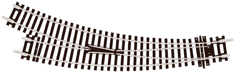 Peco Curved Double Radius R/H Turnout Insulfrog OO Gauge