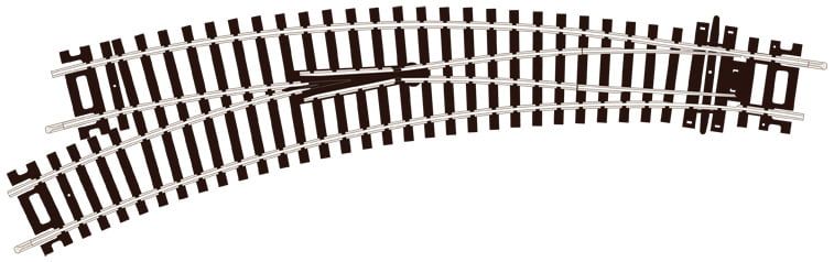 Peco Curved Double Radius L/H Turnout Insulfrog OO Gauge