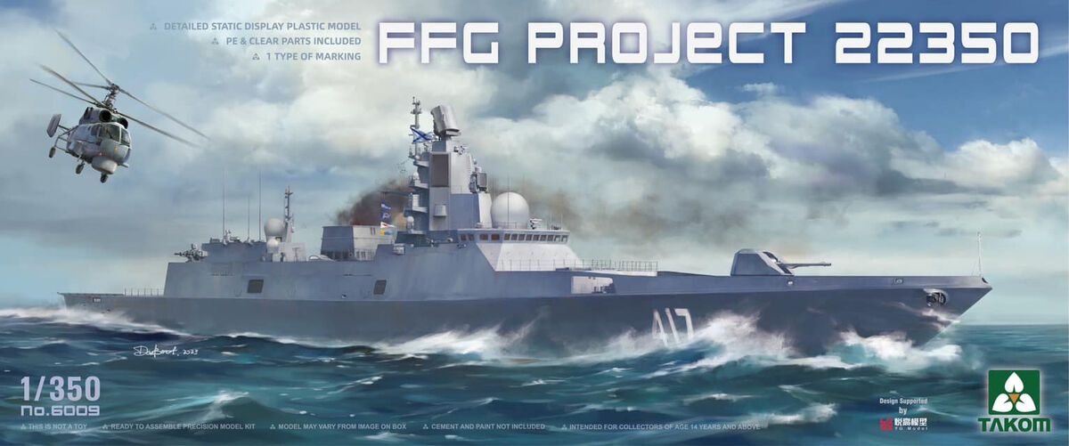 Takom 1/350 Scale Russian Navy Frigate Admiral Gorshkov Project 22350 Model Kit
