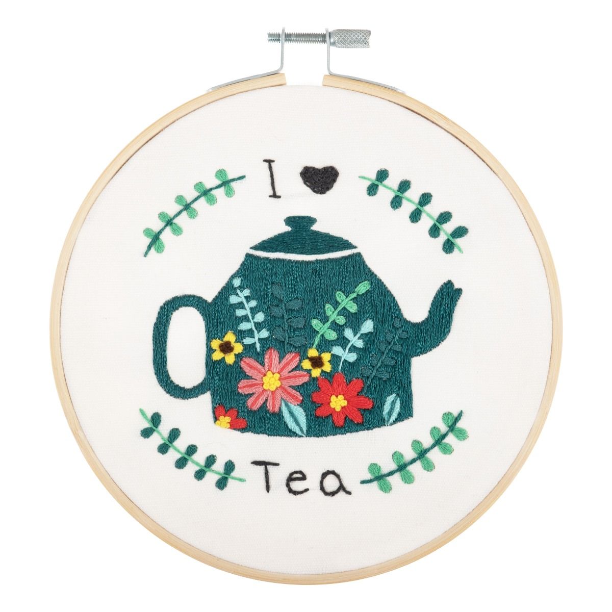 Trimits I Love Tea Embroidery Hoop Kit