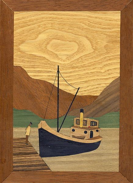 Clyde Puffer Traditional Marquetry Craft Kit 260x188mm