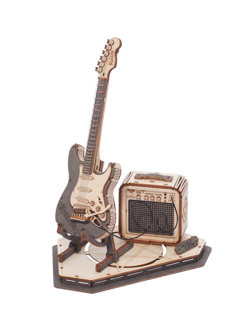 ROKR Electric Guitar Wooden Model Kit