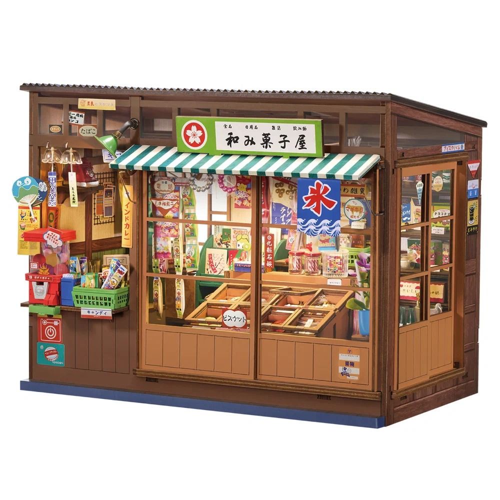 Rolife Nostalgic Corner Shop 3D Wooden DIY Miniature House Book Nook