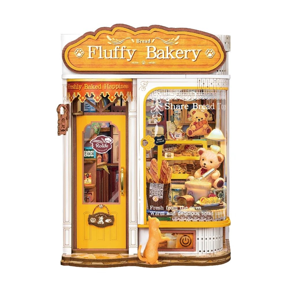 Rolife Fluffy Bakery 3D Wooden DIY Miniature House Book Nook